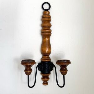 Elegant Wooden Wall Sconce Candle Holder